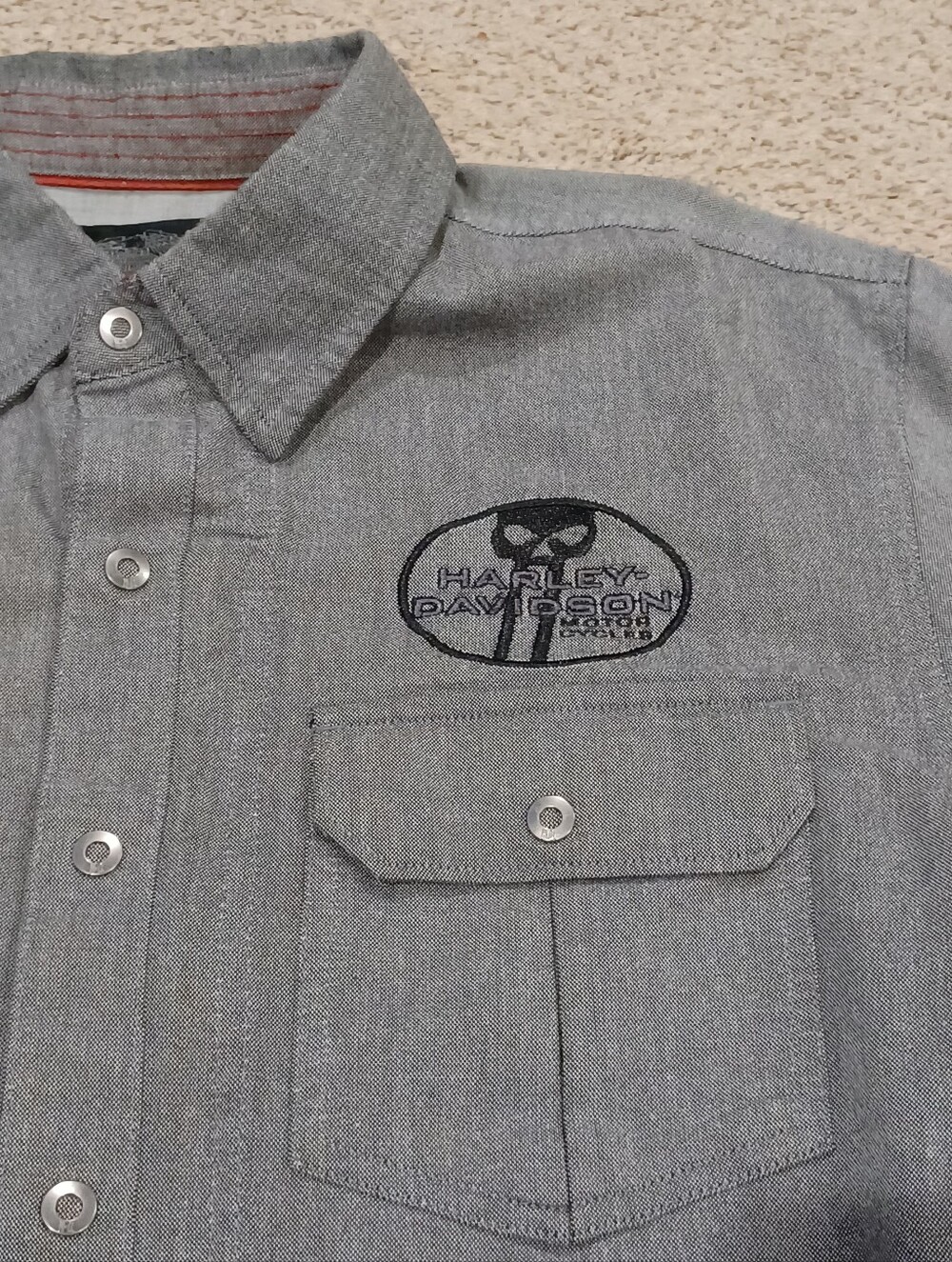 Harley-Davidson Genuine Motorcycles Black Patch Heavy Duty Shirt Mens Size L